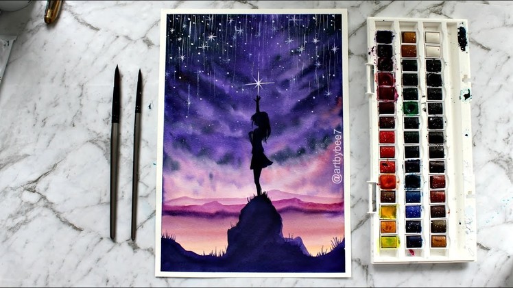 Watercolor Painting 'Catch the Stars'