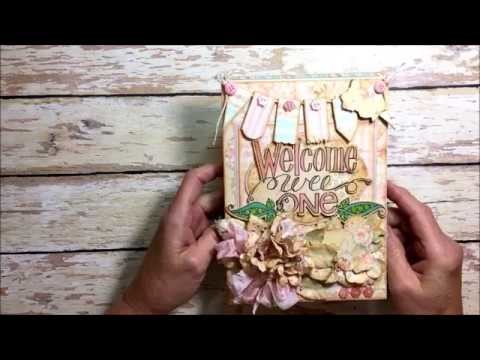 Welcome Wee One Baby Girl Folio with Tammy Tutterow Stamps and Dies by Kathy Clement