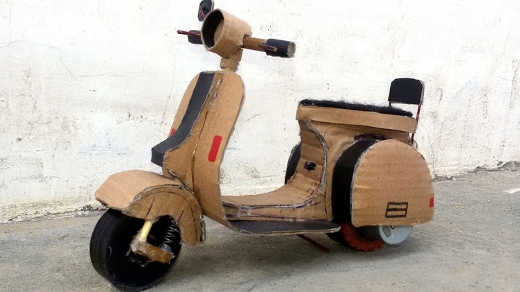 WOW! Supper Vespa Scooter - 3+3 Battery Vespa Motorbike || How to make  Motorcycle with carboard