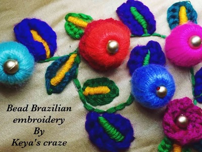 Bead stamp work with Brazilian embroidery.Keya's craze hand embroidery-43