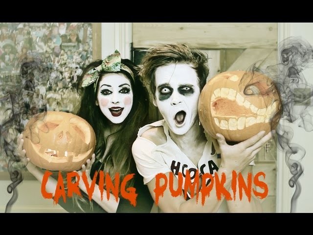 Carving Pumpkins with Zoella | ThatcherJoe