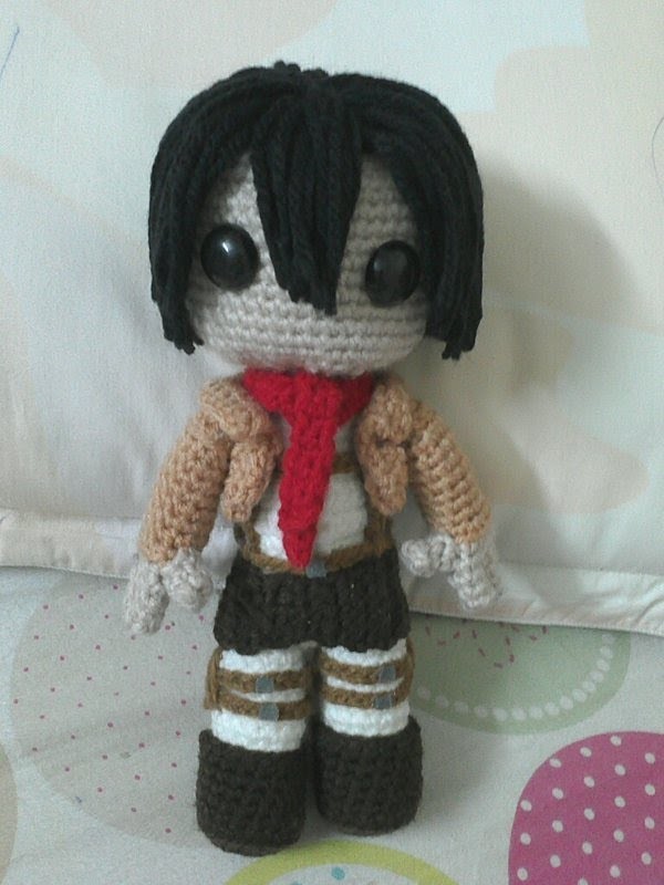 Crochet Mikasa sackgirl doll (Attack on titan)