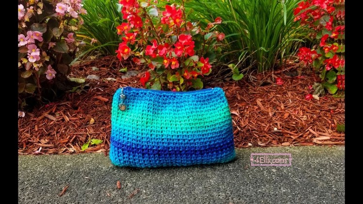 Crocheting in to Zipper: Easy Wallet with Knit Stitch (EN)