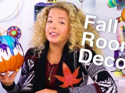 DIY Fall Room Decor: Melted Crayon Pumpkin, DIY Leaf Bowl, Pumpkin Lights | GoldieBlox