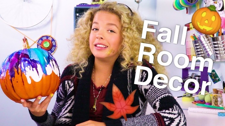 DIY Fall Room Decor: Melted Crayon Pumpkin, DIY Leaf Bowl, Pumpkin Lights | GoldieBlox