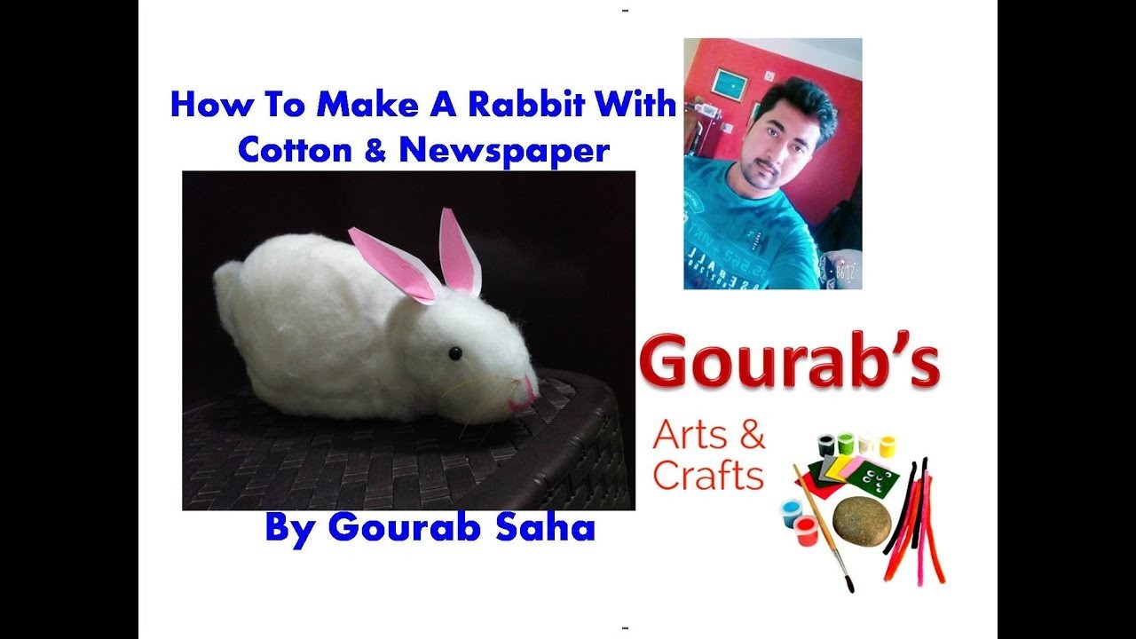 DIY || How To Make A Rabbit From Newspaper & Cotton || Cute Bunny Making Idea ||Waste Material Craft