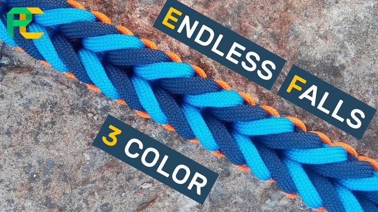 Endless Falls 3 color Paracord Bracelet without buckle