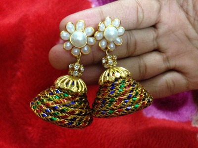Fancy silk thread  & gottapatti  earrings  collection !!!!