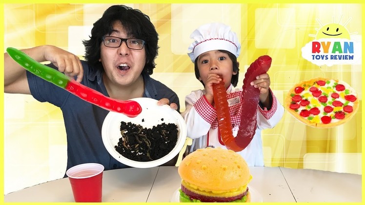 Gummy Food vs Real Food & Pizza Challenge + Family Fun Food Challenge Compilation Video
