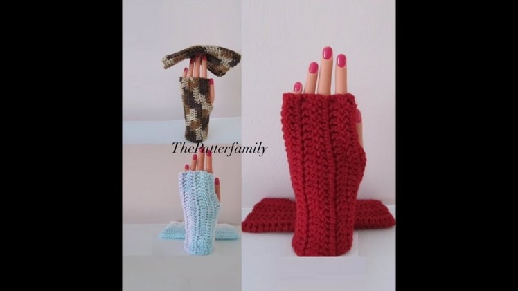 How to Crochet Fingerless Gloves Pattern #49│by ThePatternfamily
