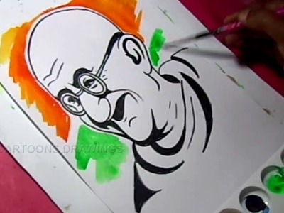 How to Draw Mahatma Gandhi Easy Line Drawing for Kids