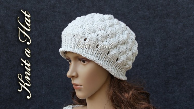 How to knit a hat – bobble stitch hat knitting pattern