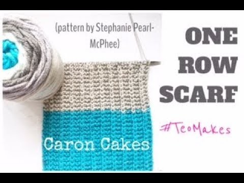 How to knit the "One Row Scarf" - Caron Cake Yarn | Teo Makes