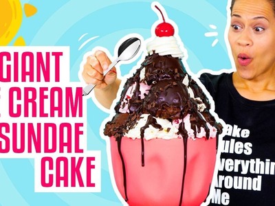 How To Make A Giant Ice Cream Sundae out of CAKE for My BIRTHDAY! | Yolanda Gampp | How To Cake It