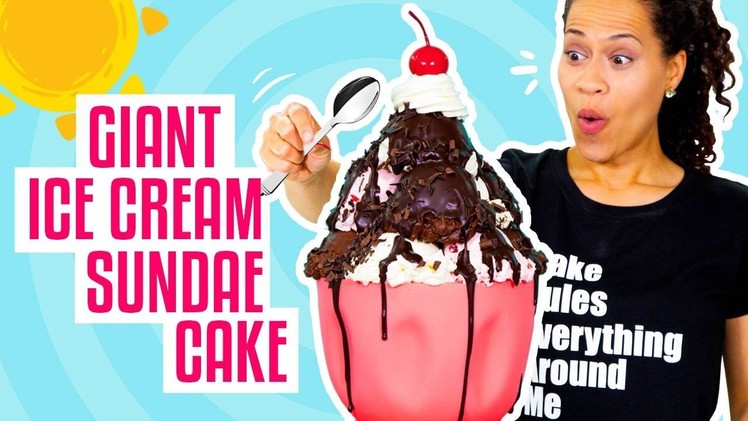 How To Make A Giant Ice Cream Sundae out of CAKE for My BIRTHDAY! | Yolanda Gampp | How To Cake It