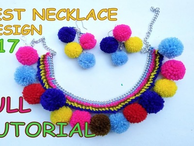 How To Make Beautiful Designs Necklace At Home With Pompom