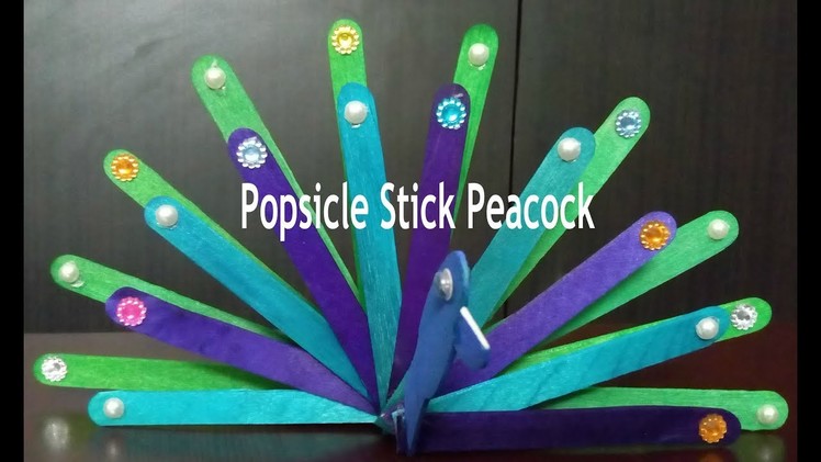 Ice cream Stick Crafts : How to make a peacock from Ice cream sticks