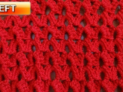 Leaflet Crochet Stitch - Left Handed Crochet Tutorial