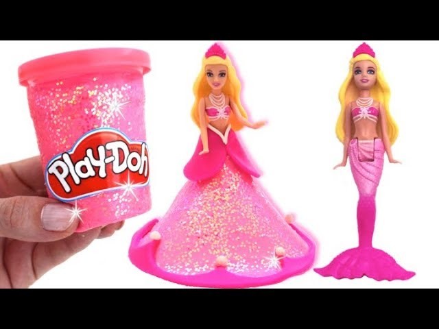 Learn Colors Play Doh Making Colorful Barbie Princess Dress Surprise Fruit Toys