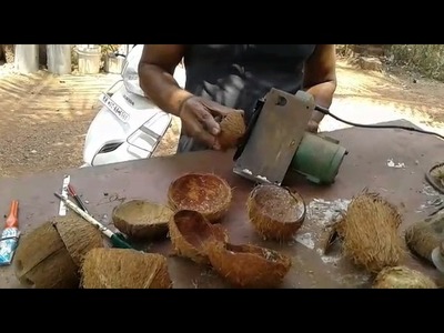 Making of decorative item from coconut shell