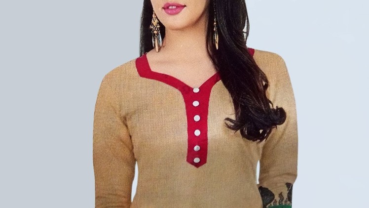 New front neck design cutting and stitching Indian Dresses Simple Method Chudidar Front Neck Mack