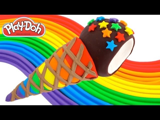 Play-Doh How to Make a Rainbow Cone Ice Cream * Creative DIY for Kids RainbowLearning