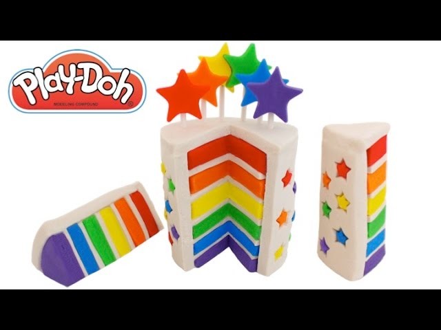 Play-Doh How to Make a Rainbow Star Cake * Creative DIY for Kids * RainbowLearning