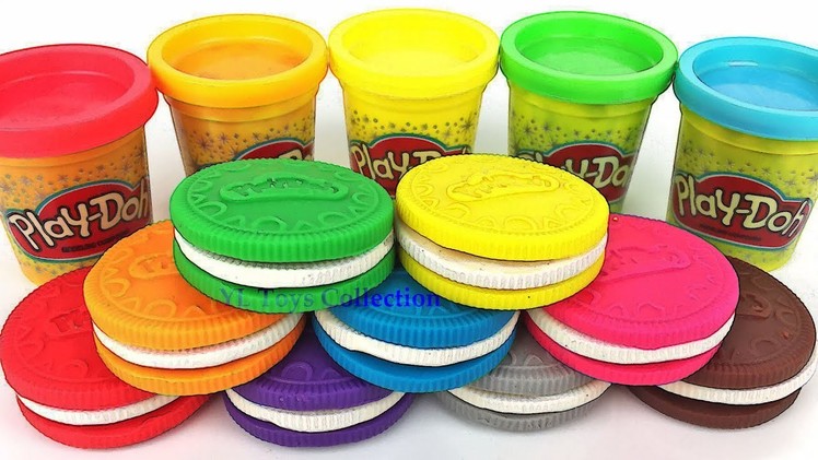 Play Doh Rainbow Oreo Cookies Mickey Mouse Ice Cream Elmo Pororo Learn Colors Surprise Toys for Kids