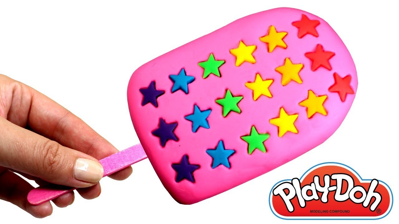 Play Doh Rainbow Stars Popsicle How To Make Play Doh Ice Cream Learn