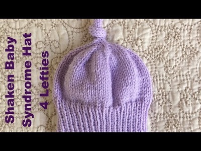 SHAKEN BABY SYNDROME - Knitted Unisex Purple Hat (4 Lefties)
