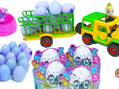 Truck Of Hatchimals Hatching Surprise Blind Bag Baby Animal Eggs with Queen Elsa