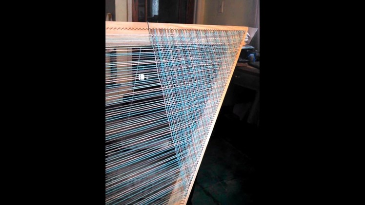 Weaving on a 7 foot triangular loom