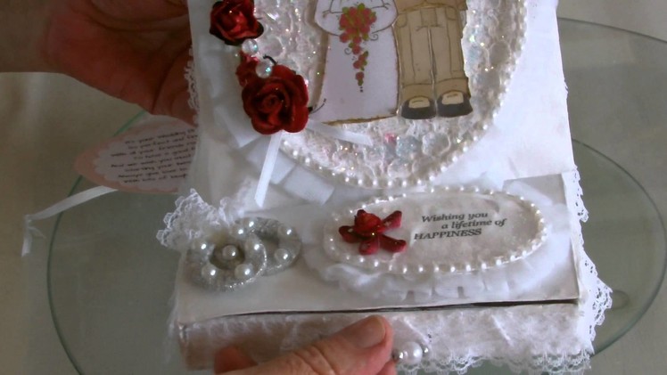 Wedding card and hand made flowers