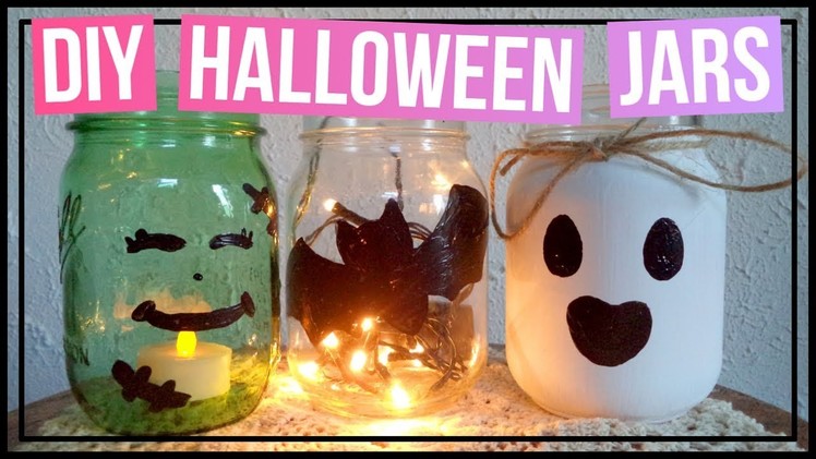 3 DIY Painted Halloween Jars ???? DIY Bat Jar, DIY Ghost Jar, & DIY Frankenstein Jar | DIY Room Decor