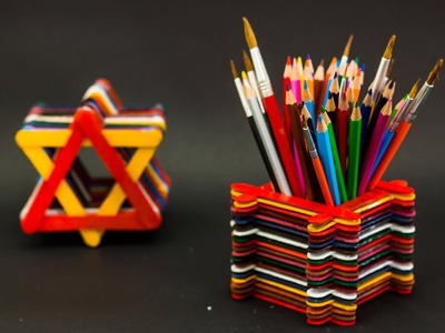 5 Creative Popsicle Stick Pen Holder Ideas