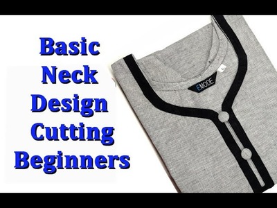 Basic neck design cutting and stitching for beginners hindi, basic neck cutting and stitching