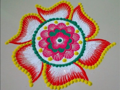 Beautiful and very different rangoli design.by DEEPIKA PANT
