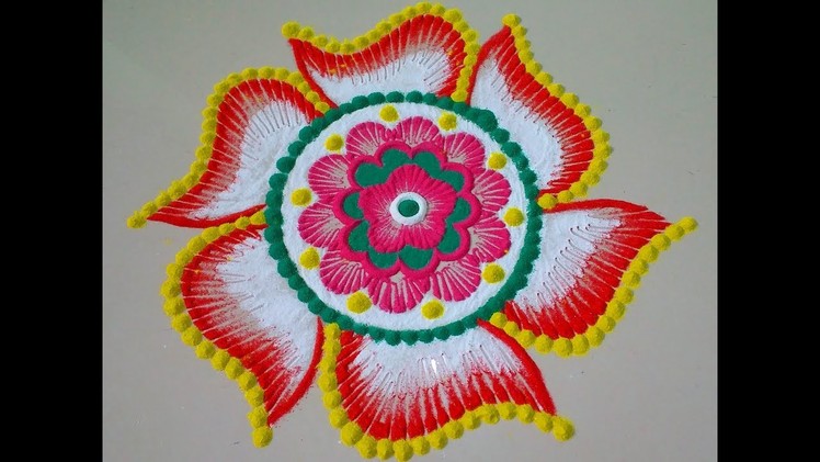 Beautiful and very different rangoli design.by DEEPIKA PANT