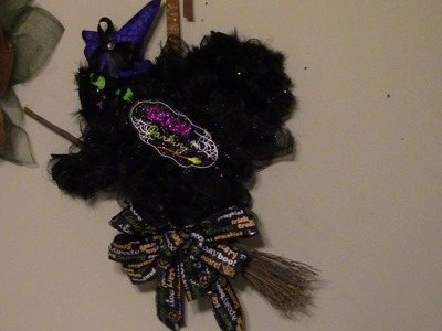 Carmen's Halloween Cat Wreath Made With All DollarTree Supplies