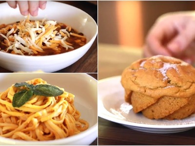 Cozy Fall Recipes (Pumpkin Muffins, Alfredo & Veggie Chilli)