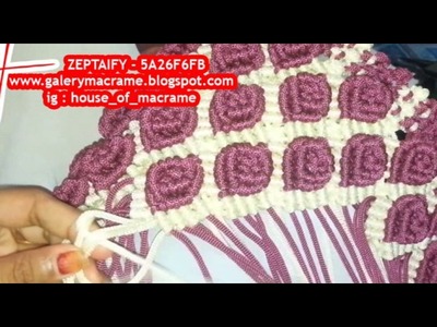 Creating Macrame Bags With Motif Flower Rose color maroon combination cream by Zeptaifyx