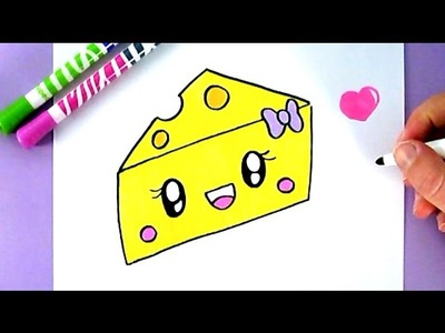 CUTE FOOD : HOW TO DRAW CUTE CHEESE - EASY DRAWING