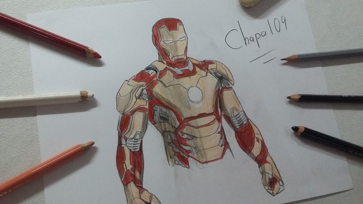 Dibujo de Iron Man (Mark 42): Iron Man 3. Drawing Iron Man (Mark42): Iron Man3