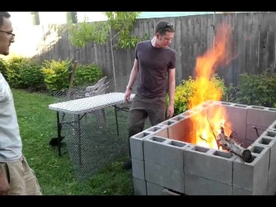 DIY backyard bbq pit. The break-in burn.