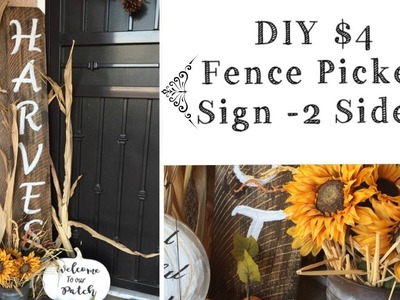 DIY Fall Porch Sign | Fence Picket Sign Tutorial