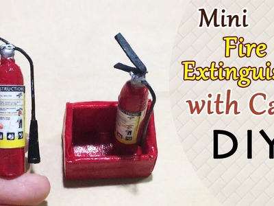 DIY Miniature Fire Extinguisher with Case | How to make Mini Fire Extinguisher & Case for Dollhouse