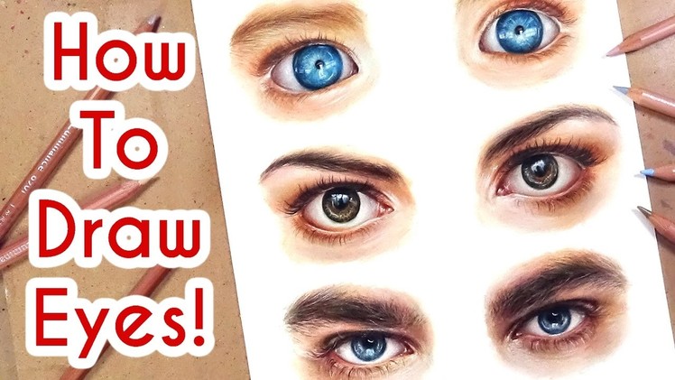 DRAWING EYES PART 1! Coloured Pencil Drawing Tutorial Episode 6