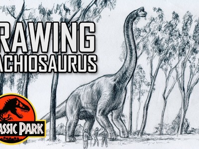 Drawing Jurassic Park Brachiosaurus Scene