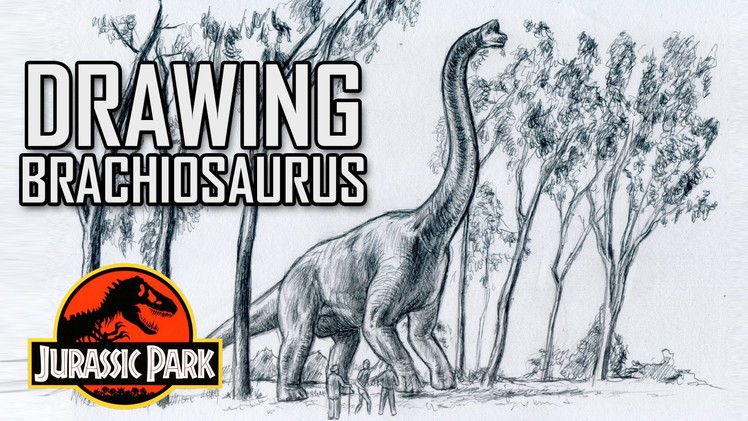 Drawing Jurassic Park Brachiosaurus Scene