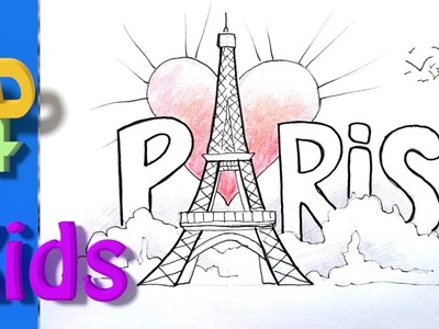 Easy paris drawing How to Draw the Eiffel tower for Kids